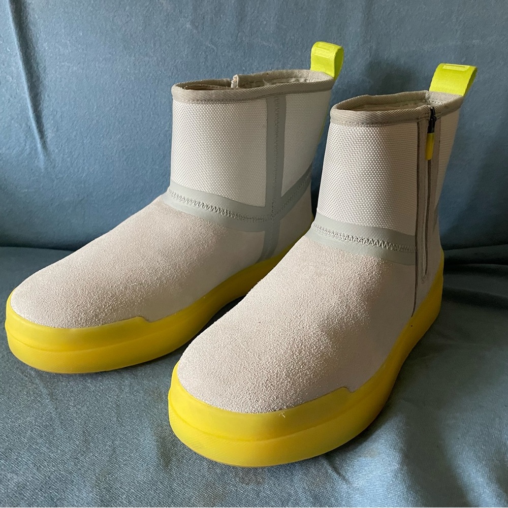 EUC UGG Classic Tech Mini, Euro 40, Gray with Yellow Sole